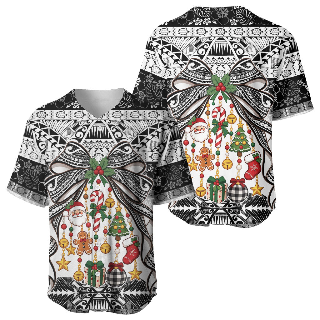Polynesian Tribal Pattern Christmas Bow Baseball Jersey LT9 - Polynesian Pride