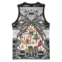 Polynesian Tribal Pattern Christmas Bow Basketball Jersey