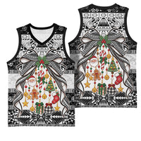 Polynesian Tribal Pattern Christmas Bow Basketball Jersey