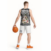 Polynesian Tribal Pattern Christmas Bow Basketball Jersey
