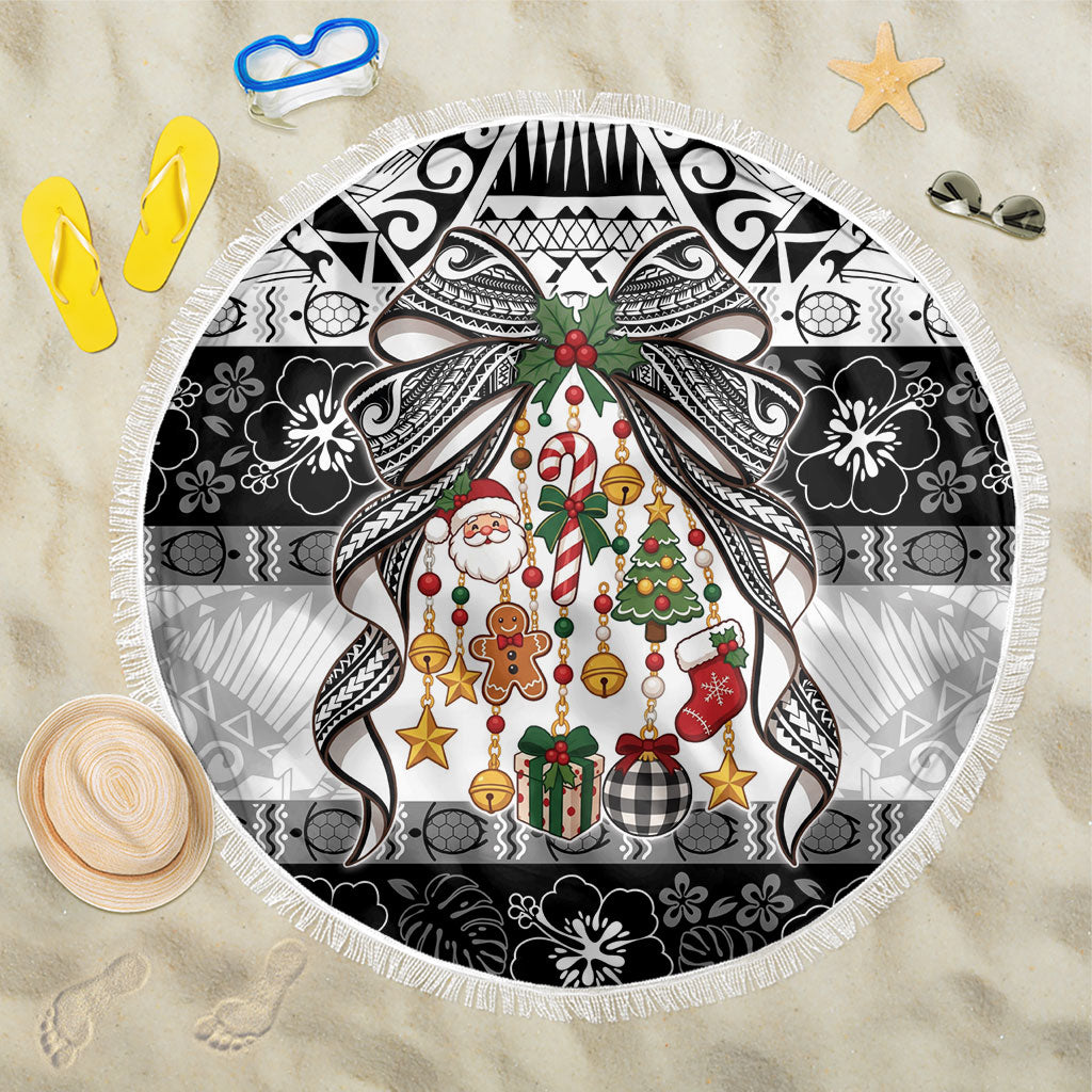 Polynesian Tribal Pattern Christmas Bow Beach Blanket LT9 One Size 150cm Multicolor - Polynesian Pride