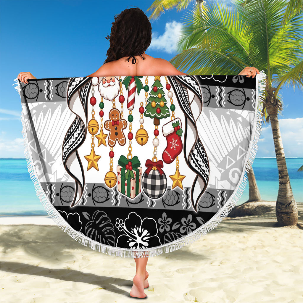 Polynesian Tribal Pattern Christmas Bow Beach Blanket LT9 - Polynesian Pride