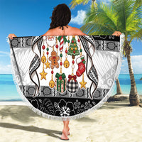 Polynesian Tribal Pattern Christmas Bow Beach Blanket LT9 - Polynesian Pride