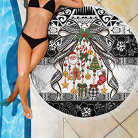 Polynesian Tribal Pattern Christmas Bow Beach Blanket LT9 - Polynesian Pride