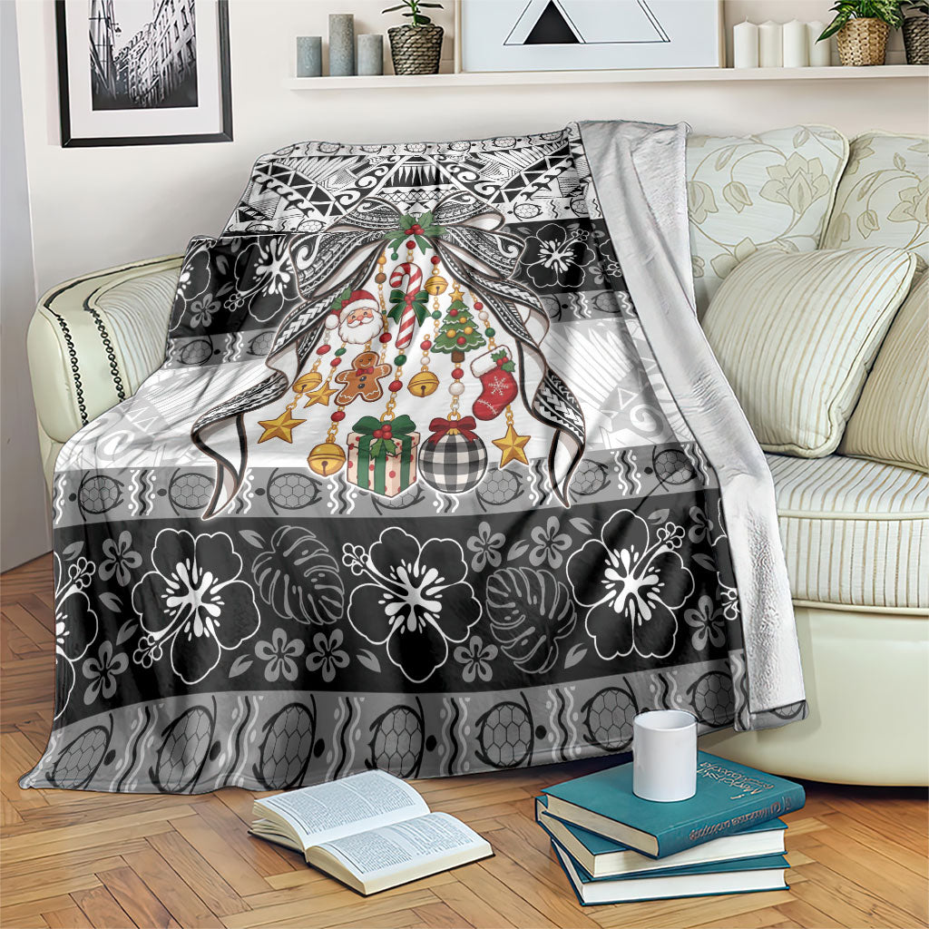Polynesian Tribal Pattern Christmas Bow Blanket
