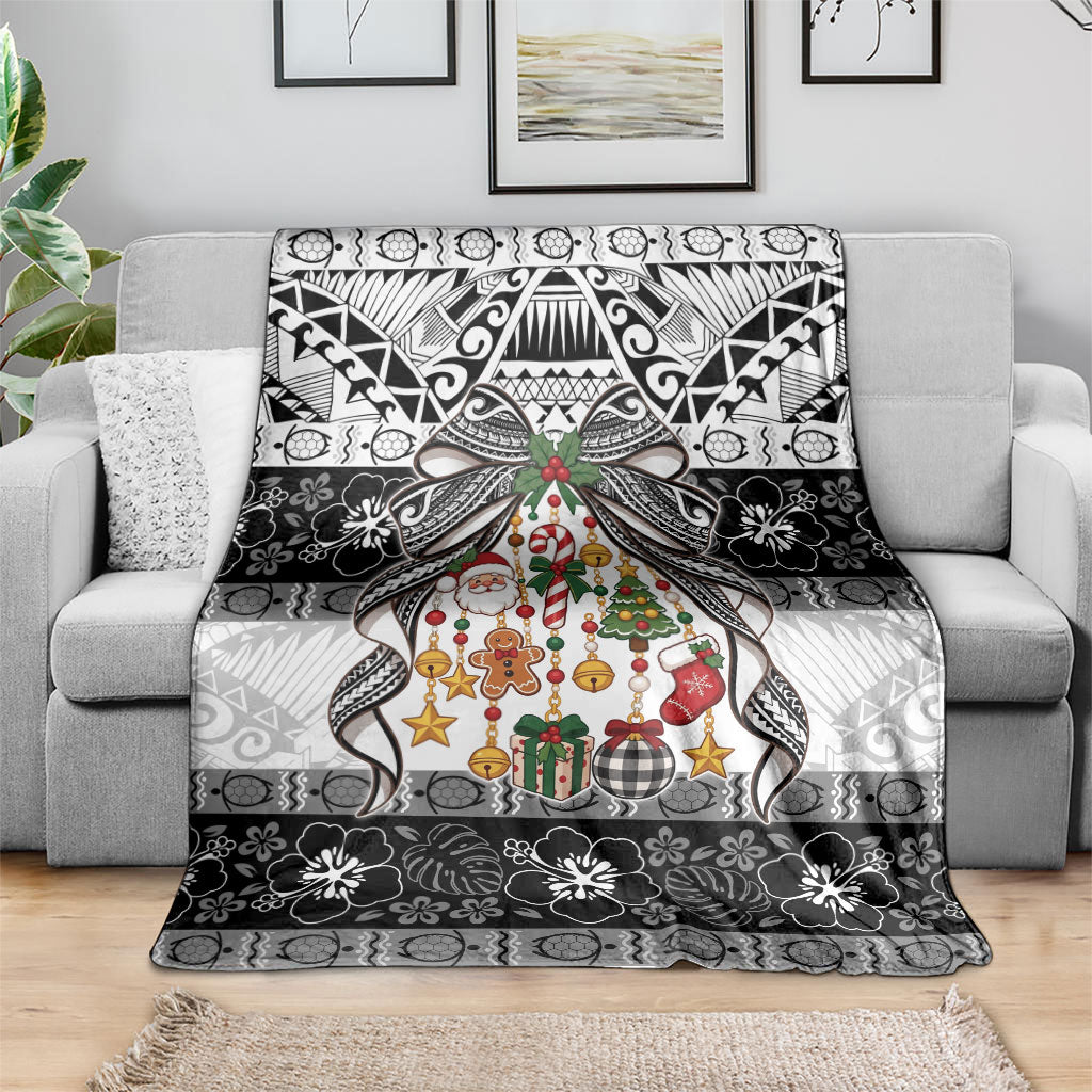 Polynesian Tribal Pattern Christmas Bow Blanket