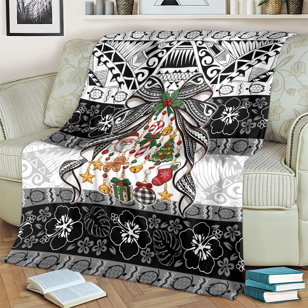 Polynesian Tribal Pattern Christmas Bow Blanket