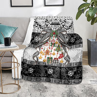 Polynesian Tribal Pattern Christmas Bow Blanket