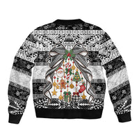 Polynesian Tribal Pattern Christmas Bow Bomber Jacket
