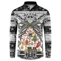 Polynesian Tribal Pattern Christmas Bow Button Sweatshirt