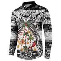 Polynesian Tribal Pattern Christmas Bow Button Sweatshirt