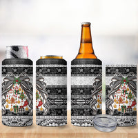 Polynesian Tribal Pattern Christmas Bow 4 in 1 Can Cooler Tumbler