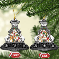 Polynesian Tribal Pattern Christmas Bow Ceramic Ornament