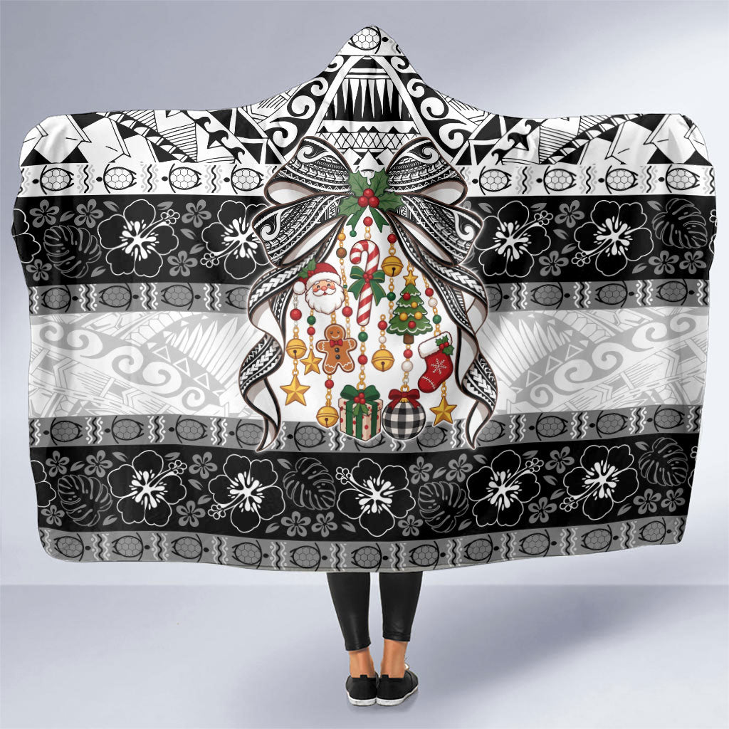 Polynesian Tribal Pattern Christmas Bow Hooded Blanket LT9 One Size Multicolor - Polynesian Pride