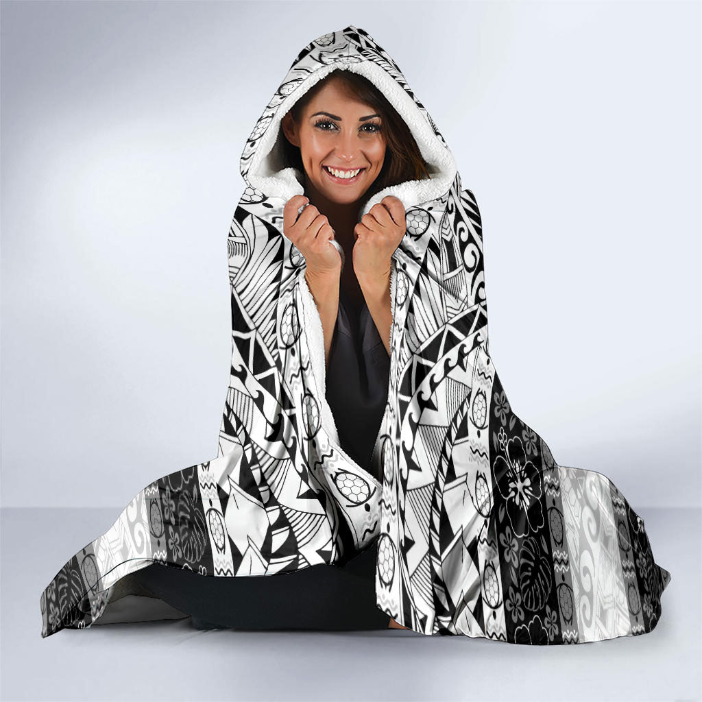Polynesian Tribal Pattern Christmas Bow Hooded Blanket LT9 - Polynesian Pride