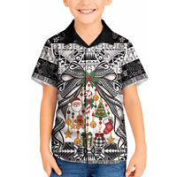 Polynesian Tribal Pattern Christmas Bow Kid Hawaiian Shirt LT9 Kid Multicolor - Polynesian Pride