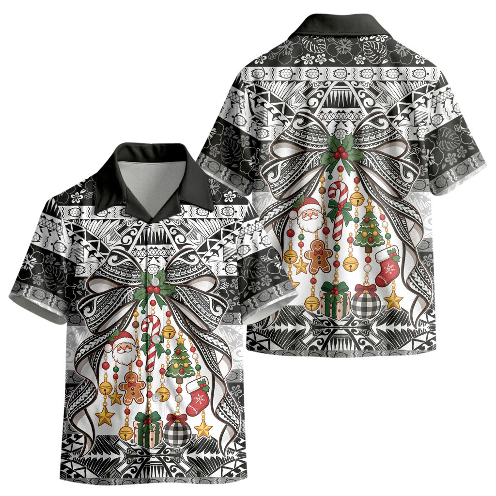 Polynesian Tribal Pattern Christmas Bow Kid Hawaiian Shirt LT9 - Polynesian Pride