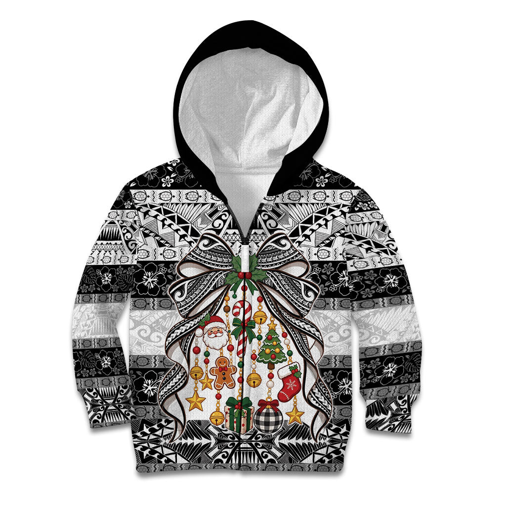 Polynesian Tribal Pattern Christmas Bow Kid Hoodie