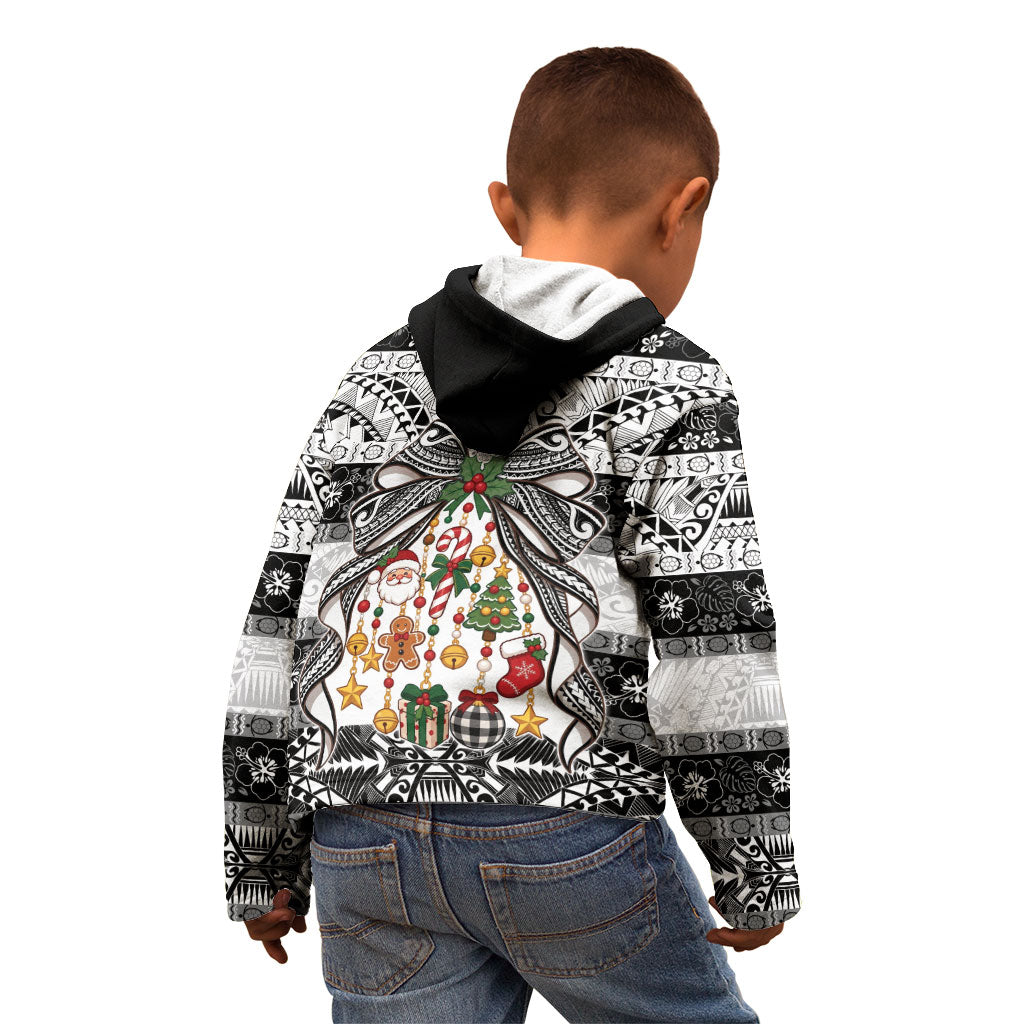 Polynesian Tribal Pattern Christmas Bow Kid Hoodie