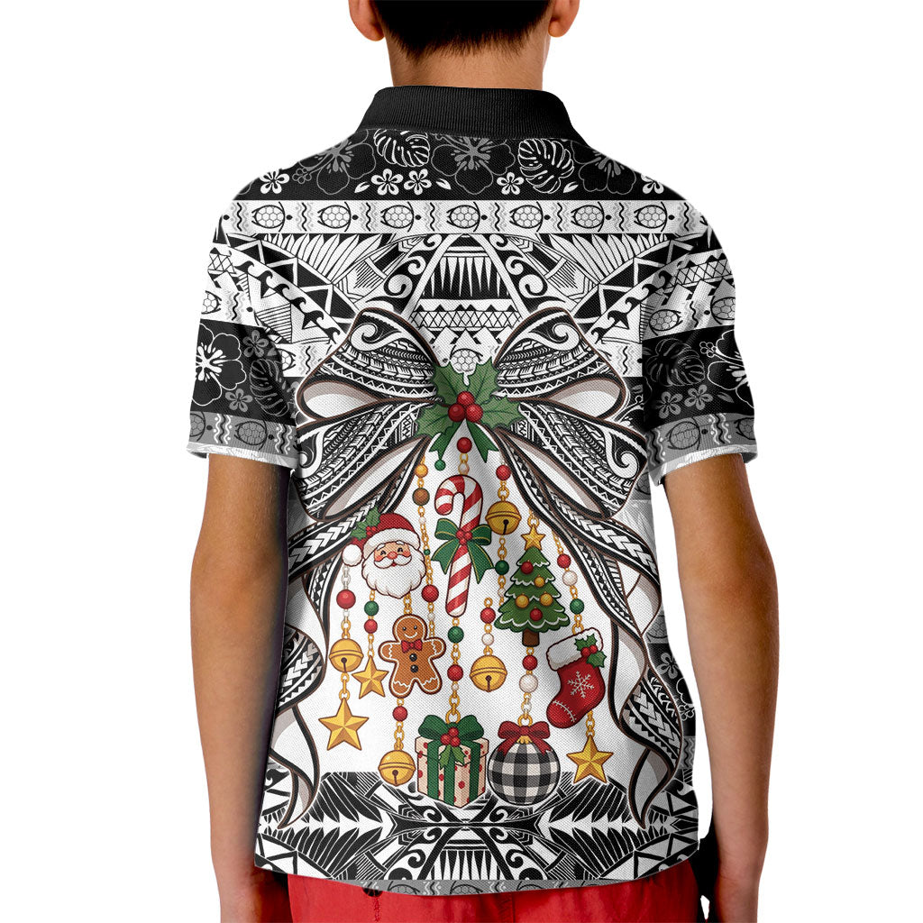 Polynesian Tribal Pattern Christmas Bow Kid Polo Shirt LT9 - Polynesian Pride