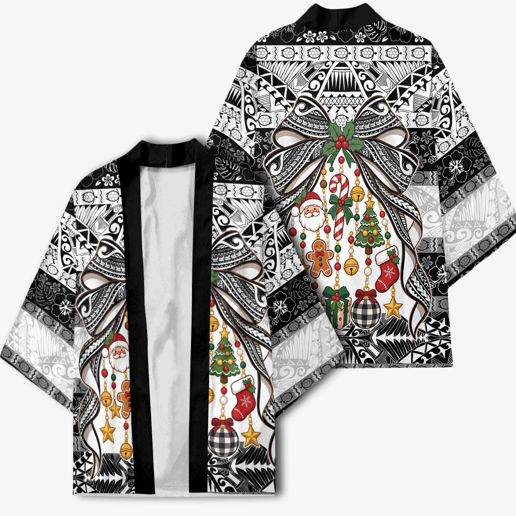 Polynesian Tribal Pattern Christmas Bow Kimono LT9 - Polynesian Pride