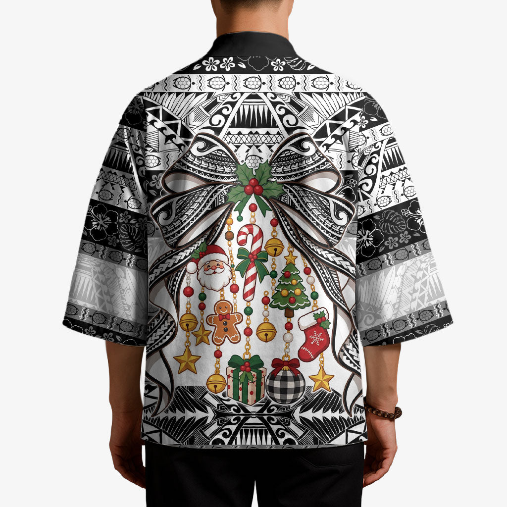 Polynesian Tribal Pattern Christmas Bow Kimono LT9 - Polynesian Pride