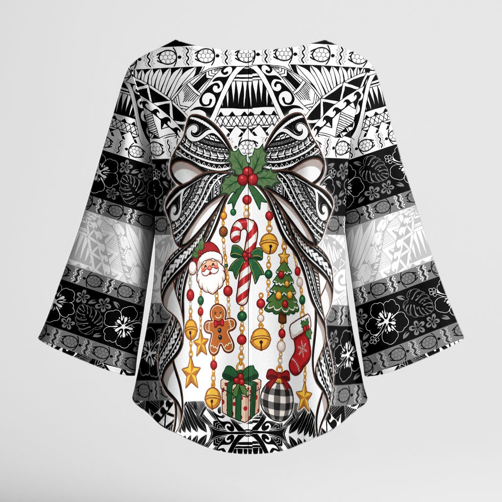 Polynesian Tribal Pattern Christmas Bow Kimono Sleeve Blouse LT9 - Polynesian Pride