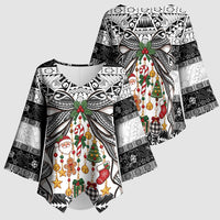 Polynesian Tribal Pattern Christmas Bow Kimono Sleeve Blouse LT9 - Polynesian Pride