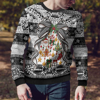 Polynesian Tribal Pattern Christmas Bow Ugly Christmas Sweater LT9 - Polynesian Pride