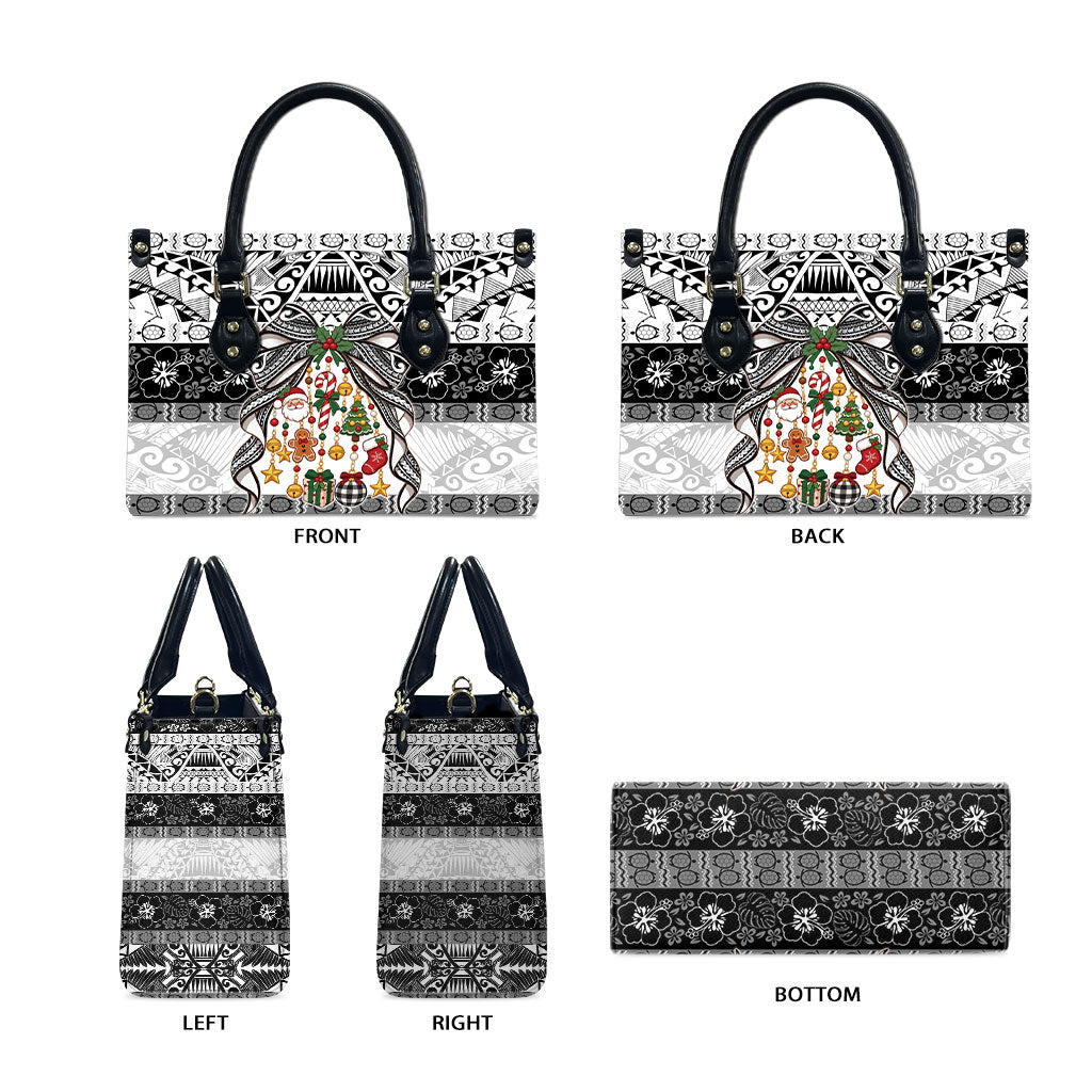 Polynesian Tribal Pattern Christmas Bow Leather Bag LT9 - Polynesian Pride