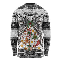 Polynesian Tribal Pattern Christmas Bow Long Sleeve Shirt LT9 - Polynesian Pride