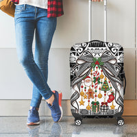 Polynesian Tribal Pattern Christmas Bow Luggage Cover