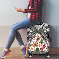 Polynesian Tribal Pattern Christmas Bow Luggage Cover
