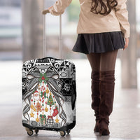 Polynesian Tribal Pattern Christmas Bow Luggage Cover