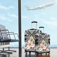 Polynesian Tribal Pattern Christmas Bow Luggage Cover