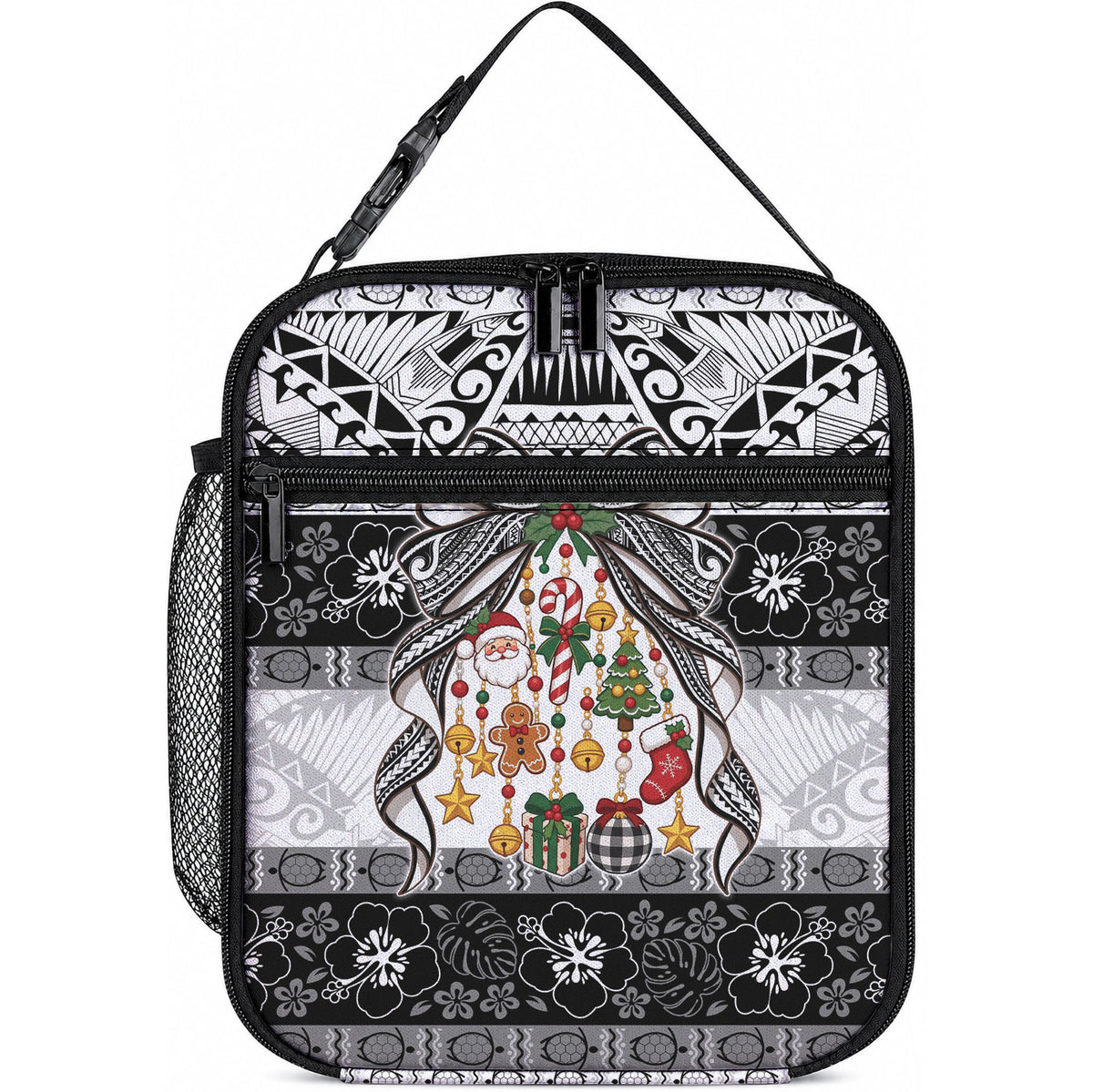 Polynesian Tribal Pattern Christmas Bow Lunch Bag LT9 10.2 × 8.3 × 4.3 inch Multicolor - Polynesian Pride