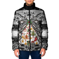 Polynesian Tribal Pattern Christmas Bow Padded Jacket