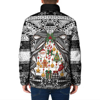 Polynesian Tribal Pattern Christmas Bow Padded Jacket
