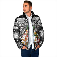 Polynesian Tribal Pattern Christmas Bow Padded Jacket