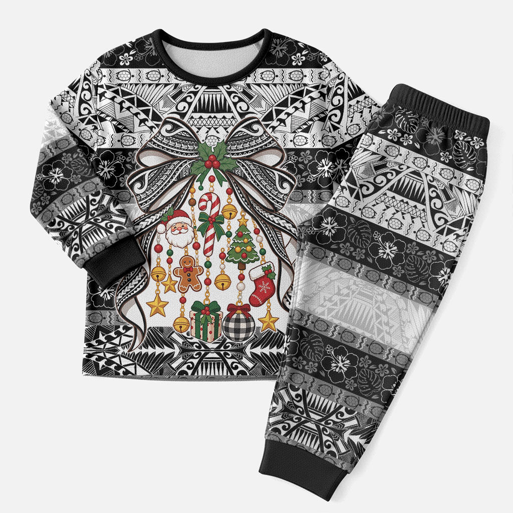 Polynesian Tribal Pattern Christmas Bow Christmas Pajama Set LT9 Men Multicolor - Polynesian Pride