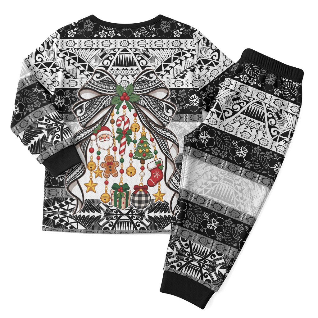 Polynesian Tribal Pattern Christmas Bow Christmas Pajama Set LT9 - Polynesian Pride
