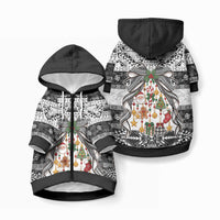 Polynesian Tribal Pattern Christmas Bow Pet Hoodie