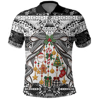 Polynesian Tribal Pattern Christmas Bow Polo Shirt