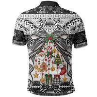 Polynesian Tribal Pattern Christmas Bow Polo Shirt