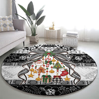 Polynesian Tribal Pattern Christmas Bow Round Carpet LT9 - Polynesian Pride