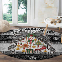 Polynesian Tribal Pattern Christmas Bow Round Carpet LT9 - Polynesian Pride