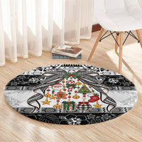 Polynesian Tribal Pattern Christmas Bow Round Carpet LT9 - Polynesian Pride