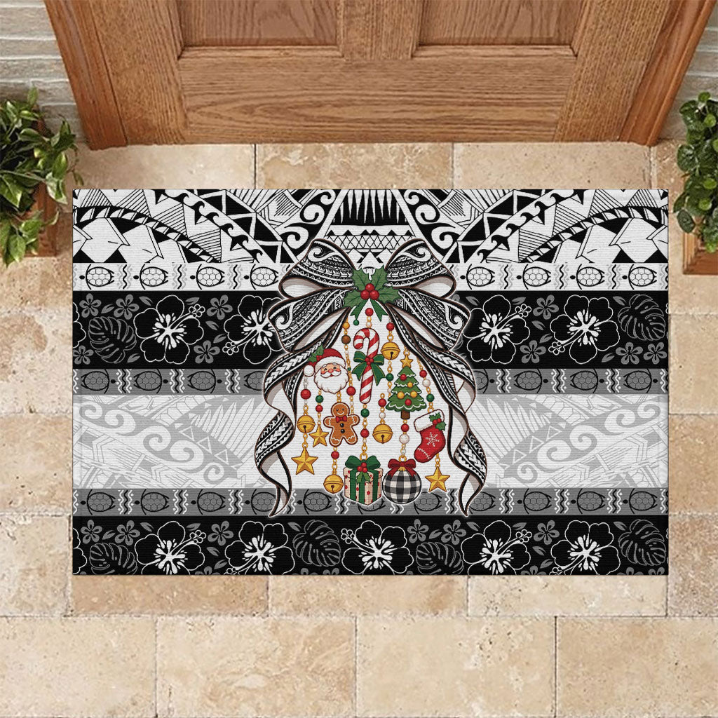 Polynesian Tribal Pattern Christmas Bow Rubber Doormat LT9 Multicolor - Polynesian Pride
