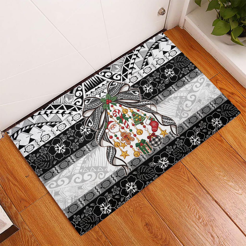 Polynesian Tribal Pattern Christmas Bow Rubber Doormat LT9 - Polynesian Pride