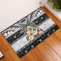 Polynesian Tribal Pattern Christmas Bow Rubber Doormat LT9 - Polynesian Pride